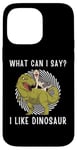 Coque pour iPhone 14 Pro Max Adorable chien Husky Kawaii What Can I Say I Like Dinosaure