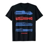 Star Wars Lightsabers Line Art Line Up Graphic T-Shirt T-Shirt