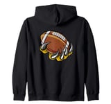 Monster animal claw holding American Football Ball Zip Hoodie