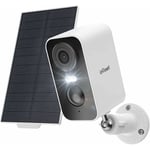 Iegeek - 2K Caméra Solaire, Vision Nocturne Couleur, ai Détection Mouvement, Audio Bidirectionnel, Alexa/IP65,Blanc - white