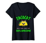 Womens Tacocat Half Taco Half Cat Great Funny V-Neck T-Shirt