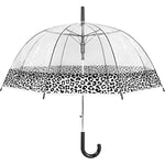 X-brella by Susino Parapluie dôme Transparent avec Bordure imprimée léopard 18009