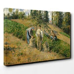 Big Box Art Camille Pissaro The Harvest Canvas Wall Art Print Ready to Hang Picture, 30 x 20 Inch (76 x 50 cm), Multi-Coloured