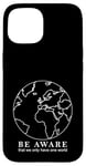 Coque pour iPhone 15 Contours de la carte du monde Protection de la nature