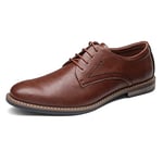 Bruno Marc Chaussures de Costume pour Homme - Chaussures Classiques en Cuir - Derby Oxfords - Chaussures de Mariage, Marron, 47 EU