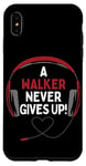 Coque pour iPhone XS Max Casque personnalisé avec citation de jeu « A Walker Never Gives Up »