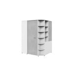 Armoire dressing enfant contemporaine Johane Blanc/béton JOKER blc/béton : armoire