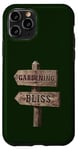 Coque pour iPhone 11 Pro Jardinage, panneau de signalisation en bois Bliss Garden