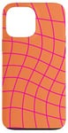 Coque pour iPhone 13 Pro Max Grand damier classique à carreaux orange et rose