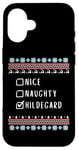 iPhone 16 Nice, Naughty, Hildegard Christmas Ugly Sweater Style Case