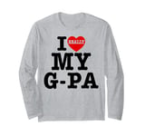 I Love (Heart) My G-Pa Grandpa Kids Granddaughter Grandson Long Sleeve T-Shirt