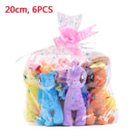 6 st My Little Pony Twilight Sparkle Pinkie Pie Rainbow Dash Pony leksak plyschdocka Vänskap är magi present till flicka 20cm