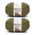 Bernat Blanket Olive Yarn – Lot de 2 paquets de 300 g – Polyester – 6 super volumineux – 200 m – Tricotage/crochet