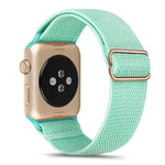 Tasikar Élastique Sport Solo Loop Compatible avec Bracelet Apple Watch 42mm (Serie 10) 41mm 40mm 38mm, Bracelet de Remplacement Compatible avec Apple Watch Serie 10/9/8/7/6/5/4/3/2/1/SE, Bleu Cyan