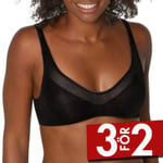 Sloggi BH 2P Oxygene Infinite Soft Bra Svart Large Dam