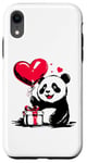 Coque pour iPhone XR Ours panda avec ballon coeur Ours panda doux pour Noël