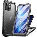 Cozycase Coque pour iPhone 13 Étanche Antichoc - 360 degres Incassable Militaire Rigide Intégrale Case/Bumper/Housse 【IP68 Waterproof/Imperméable】 Etui Anti Choc Eau avec Protection Camera - Noir