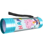 Peppa Mig Greta Gris Alu Torch Ficklampa Flashlight LED 9cm BLÅ