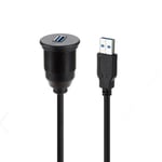 3.0 Mount-kabel – USB-förlängning för montering i instrumentbräda, panel, för bil, båt, motorcykel och mer (1 m)