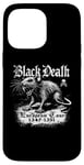 Coque pour iPhone 14 Pro Max Black Death European Tour Plague Rat Histoire médiévale