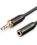 Rallonge Câble Audio Auxiliaire Jack 3.5mm Mâle vers Femelle de 4,5m - Cable d`Extension pour Audio Stéréo, Téléphone Portable, Écouteurs, Haut-parleurs, PC, Sansumg, IPhone ou IPad - Noir