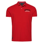 Superdry Polo Pour Homme - Vintage Superstate, Manches Courtes, Fermeture À Boutons, Coton Rouge 3xl (Xxx-Large)