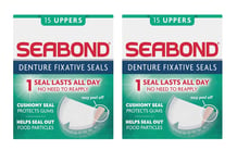 Seabond Denture Fixative Seals, Soft Adhesive Cushion, All Day, 15 Uppers x 2