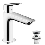 hansgrohe Logis Mitigeur de lavabo 110, bonde Push‑Open, chromé, 71252000