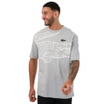 Lacoste Mens Large Croc Print T-Shirt in Grey Cotton - Size X-Small