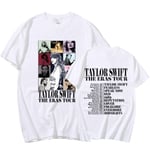 Taylor Swift The Eras Tour International Herr Dam Kortärmad T-shirt Rund Krage Tryckt Vit White M