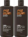 (2x) 200ml Piz Buin Allergy Sensitive Skin Sun Lotion SPF50+ Very High