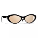 CHANEL Oval Sunglasses CH5416 Polished Black/Beige