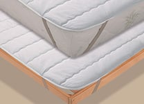 BIANCHERIAWEB Housse de sommier avec élastiques aux Angles, Matelas matelassé fabriqué en Italie, hypoallergénique, Couvre-sommier pour lit Une Place et demie