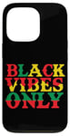 Coque pour iPhone 13 Pro Black Vibes Only Rasta Colors Déclaration