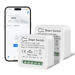 16A Interrupteur Connecte Alexa,Interrupteur Connecte Smart Life,100-240V Interrupteur Sans Fil 2-Voie Compatible Avec Google Home/Alexa,Control Par Smart Life/Tuya