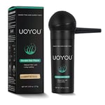 UOYOU MEDIUM BLONDE Hair Fibres for Thinning Hair 27.5g Bottle with Applicator | Natural Keratin Hair Fibers Concealer for Hair Loss for Men and Women | Hair Building Fibres Powder [MEDIUM BLONDE]