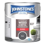 Johnstones Exterior Wood & Metal Hardwearing Gloss Paint 2.5l Black -