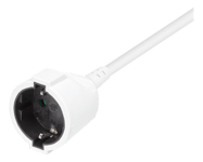 DELTACO – Earthed extension cable 1x CEE 7/3, 1x CEE 7/7, childproof, 3m, white (GT-0900)