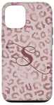 Coque pour iPhone 12/12 Pro Letter S Initial Leopard Rose Pink Cheetah Monogram