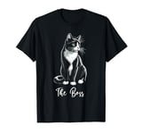 The Boss Tuxedo Cat Lover Kitten Tuxedo Cat Owner Distressed T-Shirt