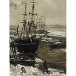 James Mcneill Whistler The Thames In Ice Großer Kunstdruck, Wanddekoration, Premium Wandbild