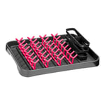 Premier Housewares Dish Drainer Grey Hot Pink Dish Drainer Rack Dish Rack Cutlery Drainer Sink Drainer Draining Board Kitchen Rack