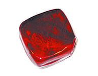 Perle en verre carré transparent rouge 3 x 3,2 cm. 500 g. 38 u.