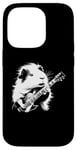 Coque pour iPhone 14 Pro Cochon d'Inde jouant de la guitare électrique Rock Star Guitarist