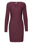 Onlastra L/S V-Neck Glitter Dress Jrs Kort Klänning Burgundy ONLY