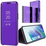 Coque Pour Samsung Galaxy S21 Fe Effet Miroir Clear View Smart Case - Violet - E.F.Connection