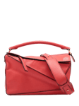 Pre-loved LOEWE Medium Puzzle Leather Cross Body Bag, Red