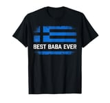 Best Baba Ever Retro Greece Flag Fathers Day Greek Dad T-Shirt