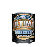 Hammerite Ultima - Peinture Acrylique Tous Métaux - 3 en 1 : Antirouille, Direct sur Rouille et Sans Sous-couche - Mat Noir 2,5 L