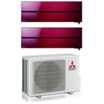 Electric dual split inverter air conditioner series kirigamine style msz-ln 12+12 avec mxz-2f53vf ruby red r-32 wi-fi integrated colour red